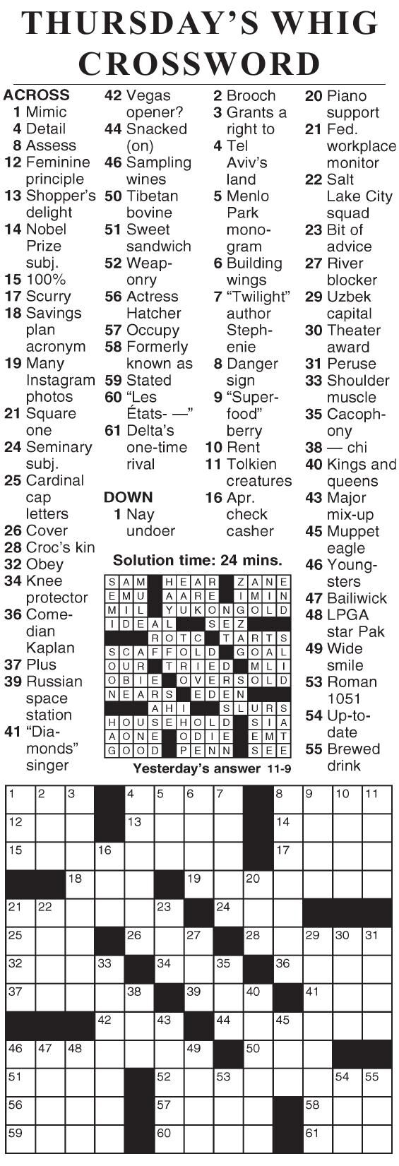 1109 crossword | Crosswords | cecildaily.com