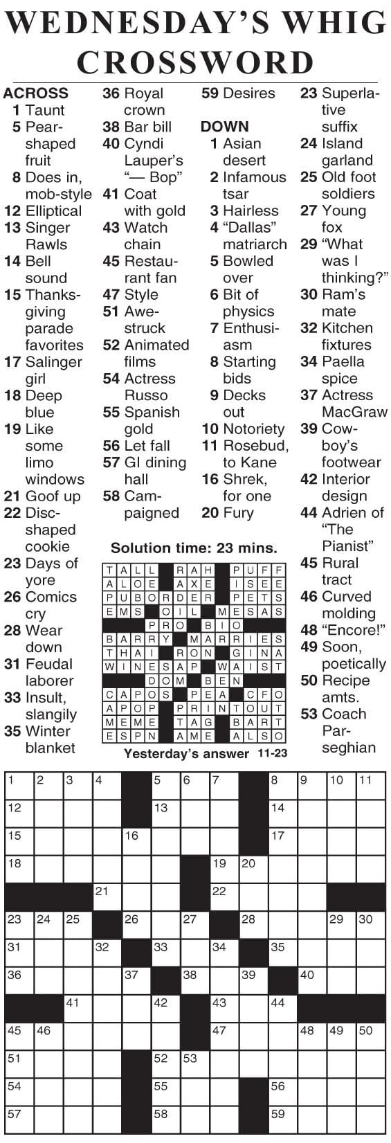 1123 crossword | Crosswords | cecildaily.com