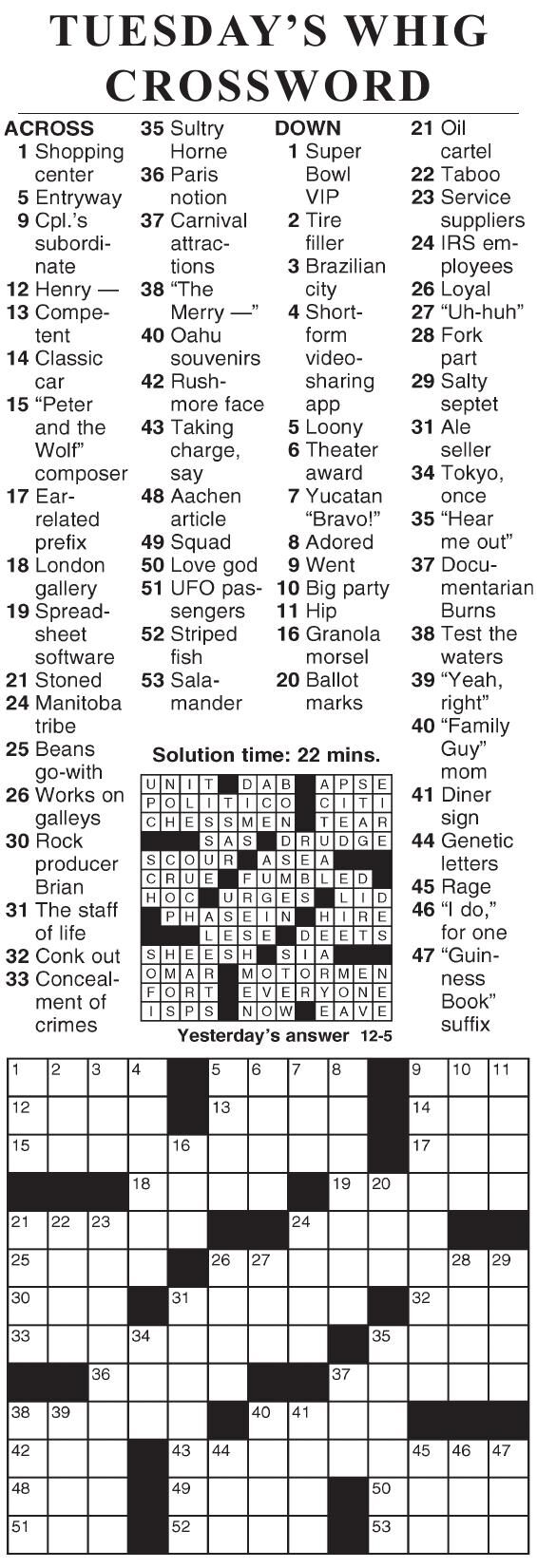 1205 crossword Crosswords cecildaily com