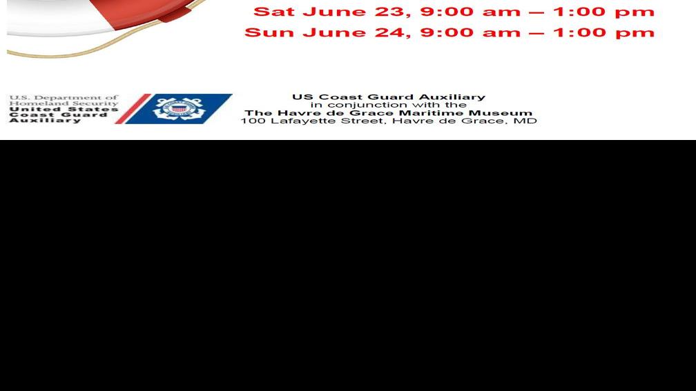 Maryland Boating Safety Course Annual Events