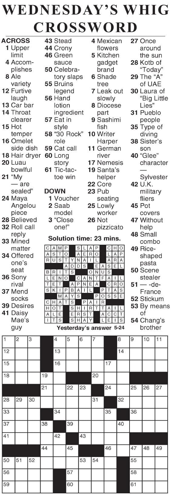 0524 crossword Crosswords cecildaily com