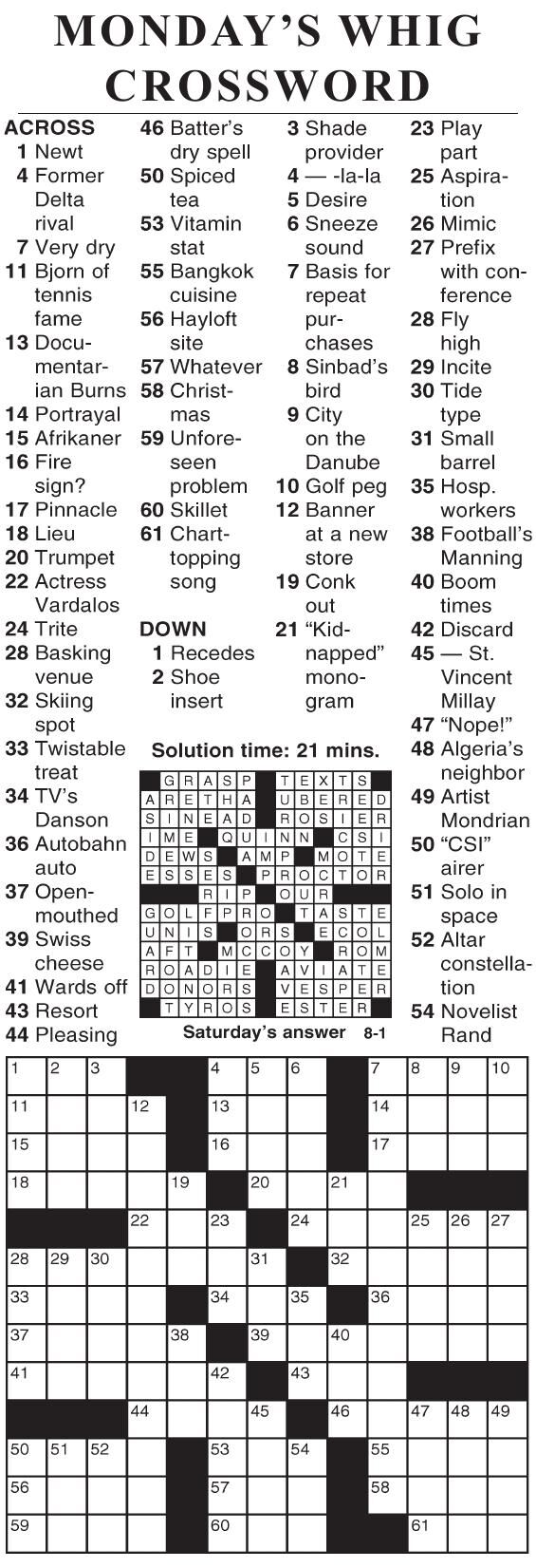 0801 crossword Crosswords cecildaily com