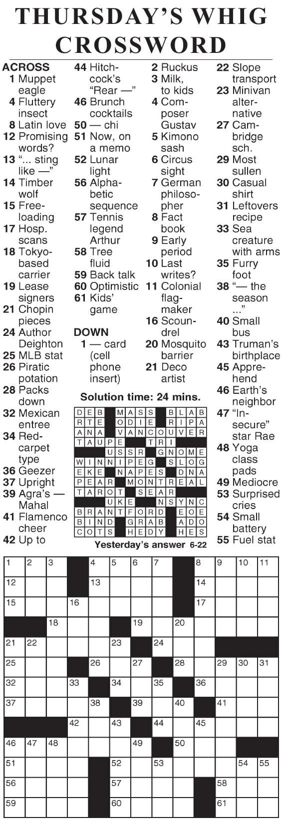 0622 crossword | Crosswords | cecildaily.com