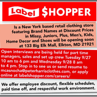 Label Shopper coming to Big Elk Mall | Business | cecildaily.com