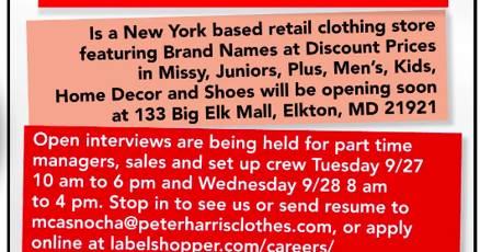 Label Shopper coming to Big Elk Mall | | cecildaily.com
