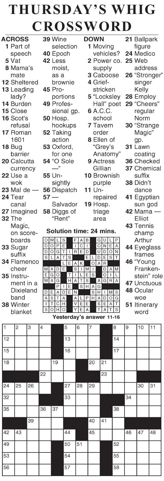 1116 crossword | Crosswords | cecildaily.com