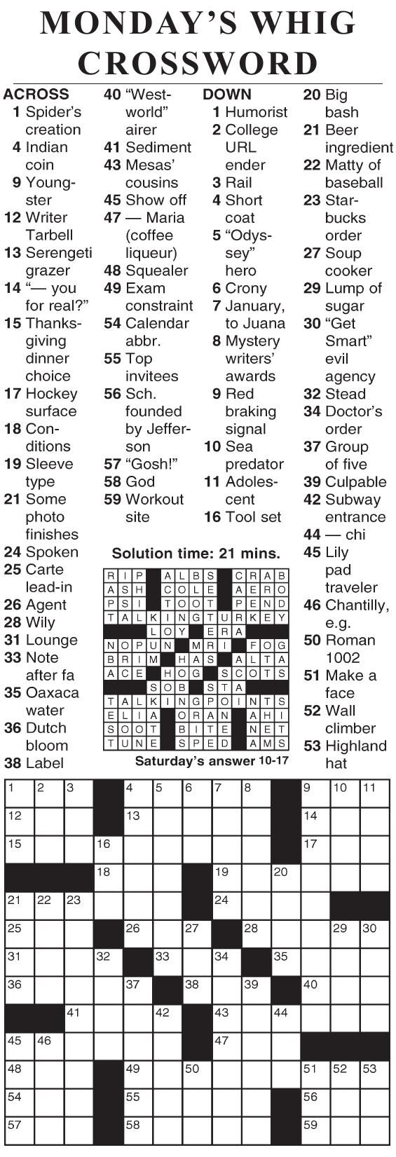 1017 crossword Crosswords cecildaily com