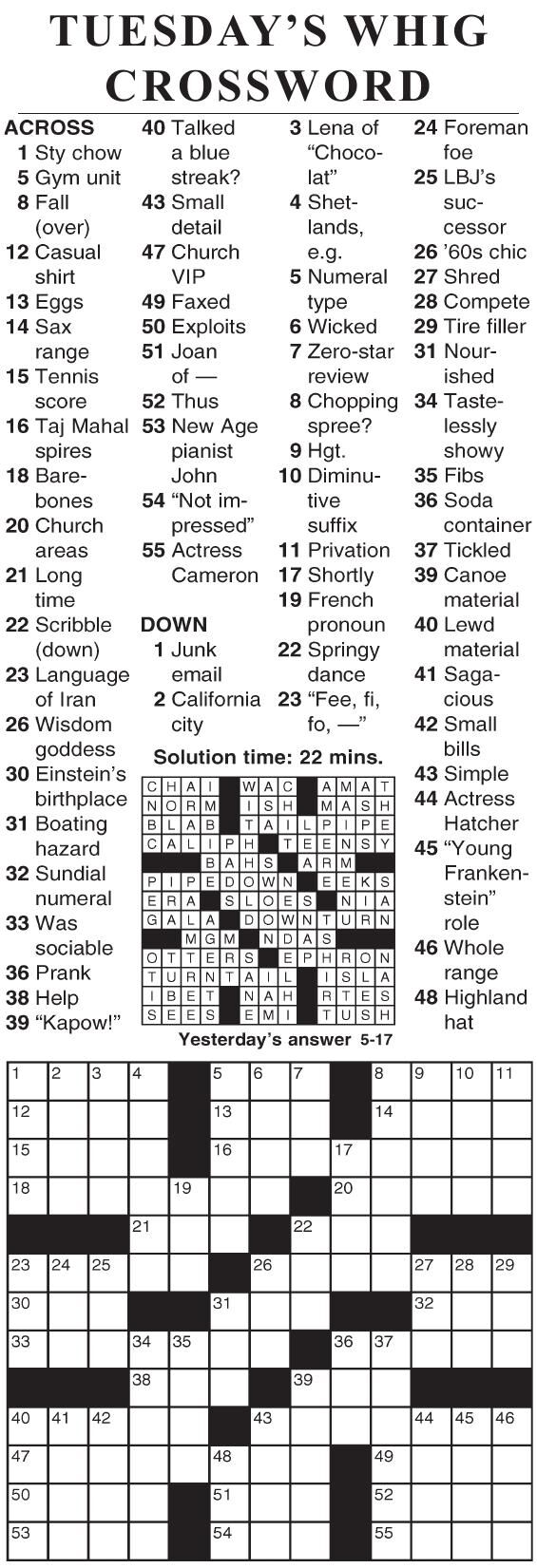0517 crossword Crosswords cecildaily com