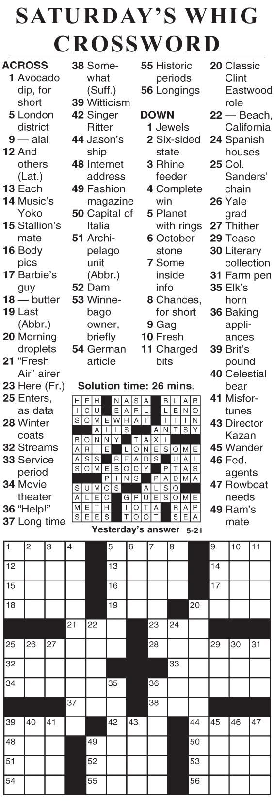 0521 crossword Crosswords