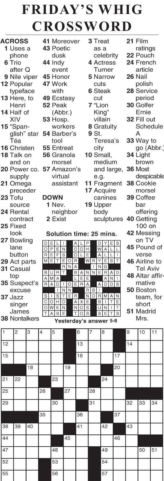 0508 crossword Crosswords cecildaily