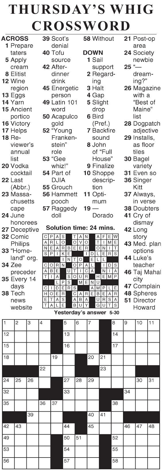 0530 crossword | Crosswords | cecildaily.com