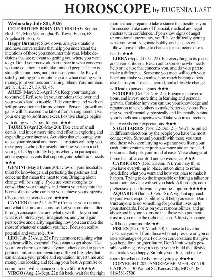 0708 horoscope | Horoscopes | cecildaily.com
