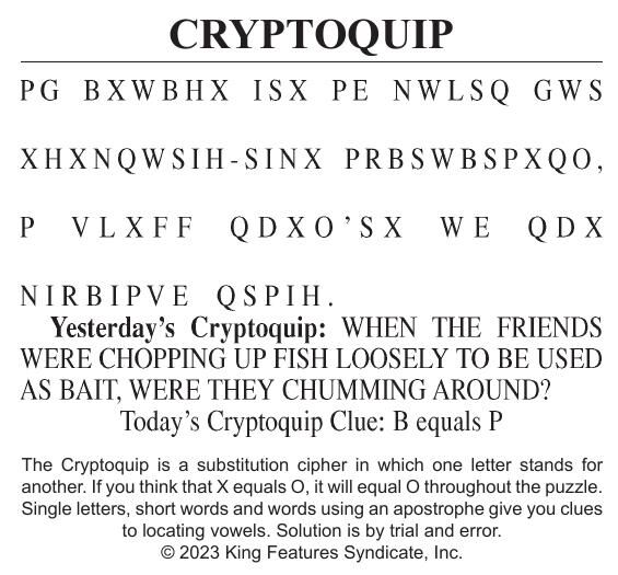 0116 Crypto | Cryptoquip | Cecildaily.com