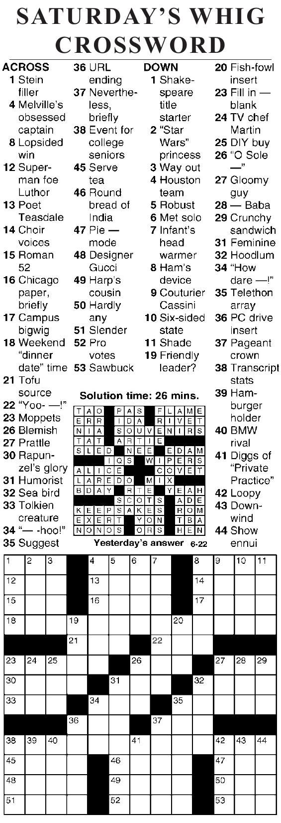 0622 crossword | Crosswords | cecildaily.com