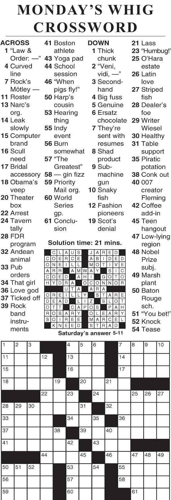 0511 crossword Crosswords cecildaily com