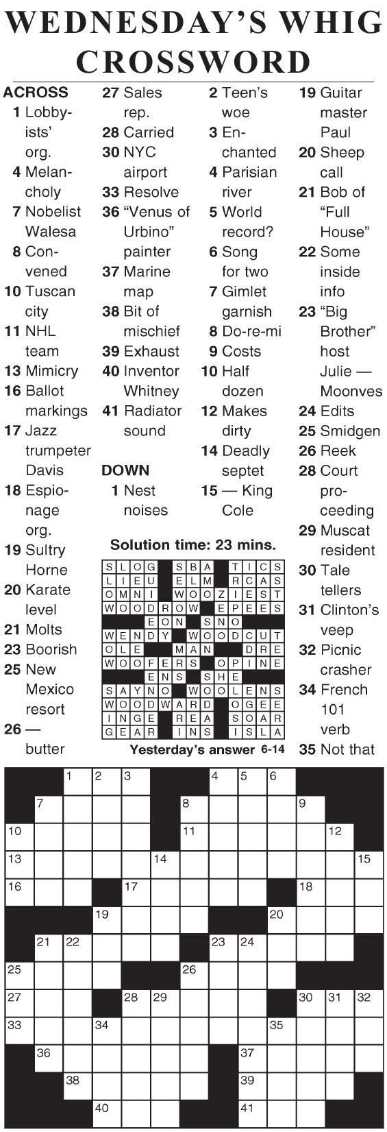 0614 crossword Crosswords cecildaily com
