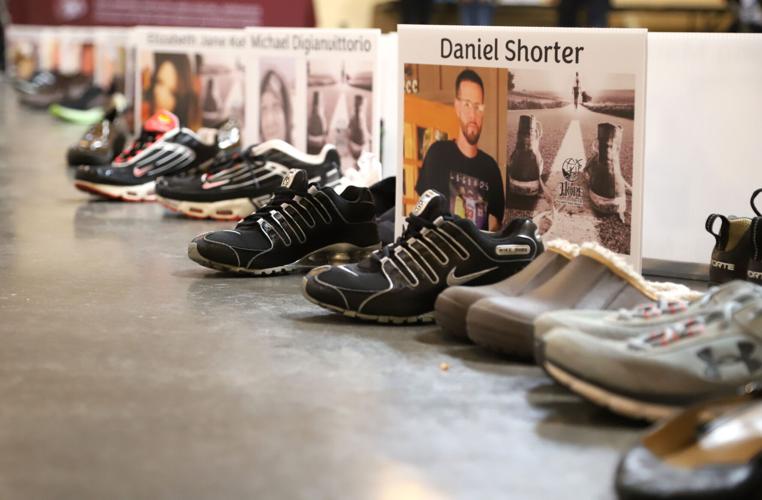 With rows of empty shoes, Newark nonprofit illustrates the toll of