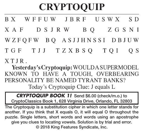122818 Cryptoquip | Cryptoquip | cecildaily.com