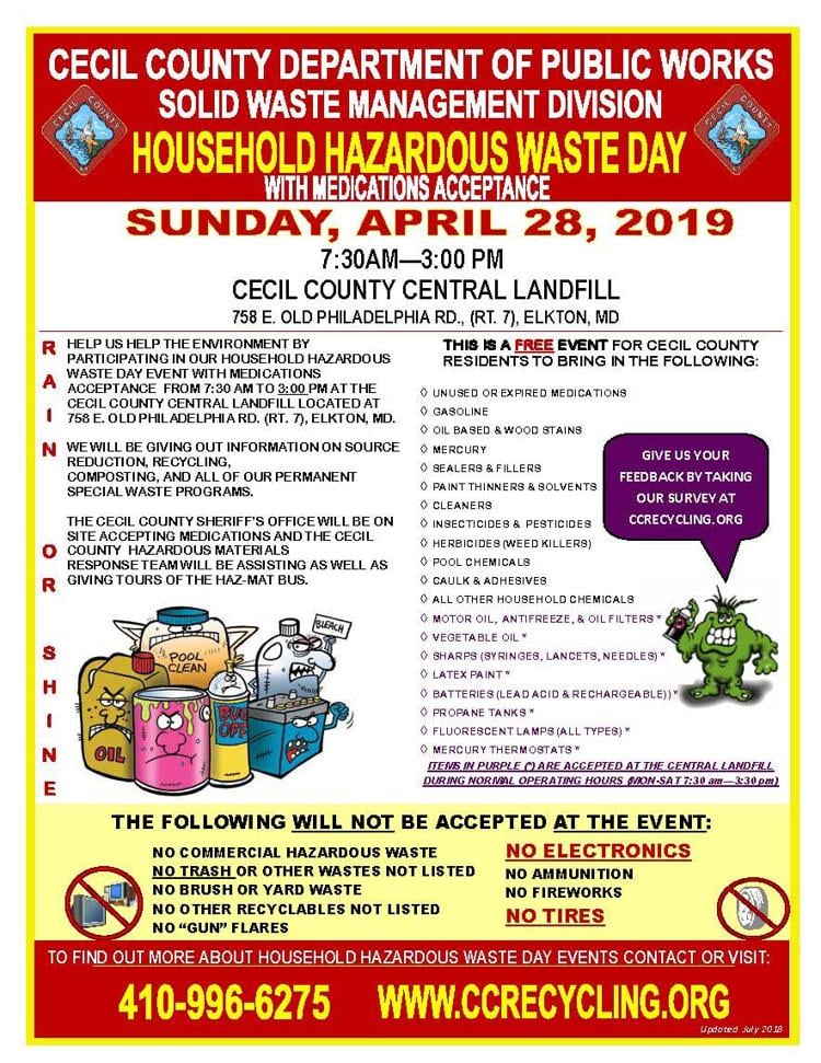 Household Hazardous Waste Day Calendar
