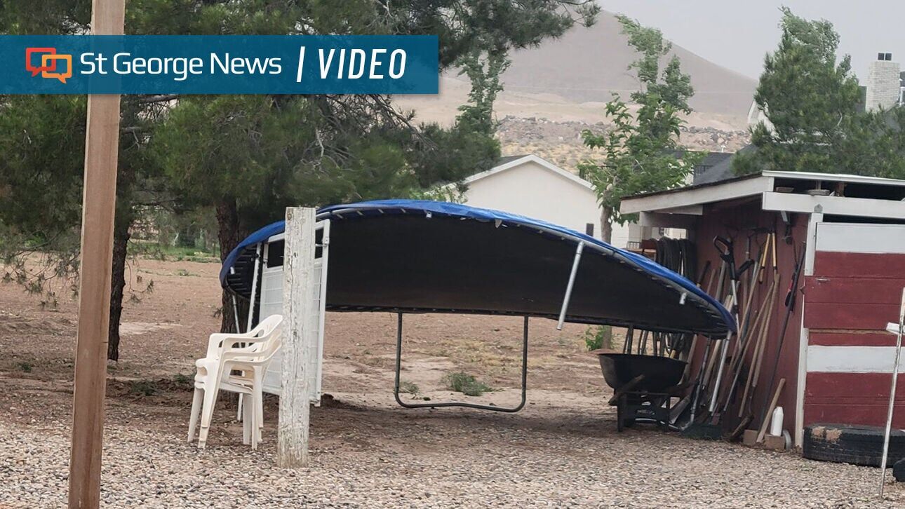 Flying trampolines, downed trees and a blanket of snow — Stormy weather hits Southern Utah