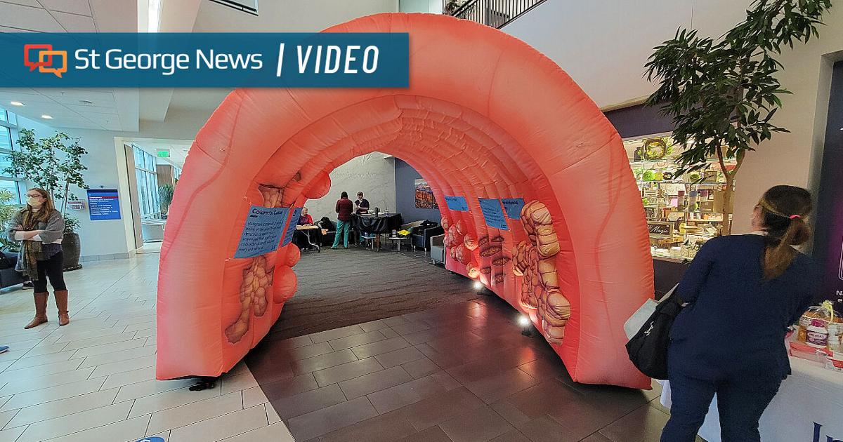 Small Inflatable Colon Inflatable colon display traveling through Southern Utah sheds light on ...