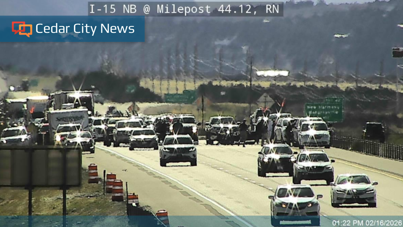 Man flown to hospital after allegedly causing rear-end chain-reaction collision on I-15 in Iron County