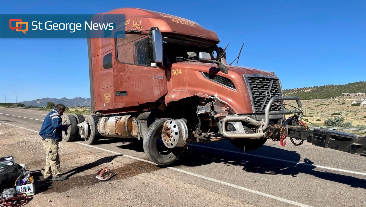 Produce spills after semi rolls on I-15 near Kanarraville