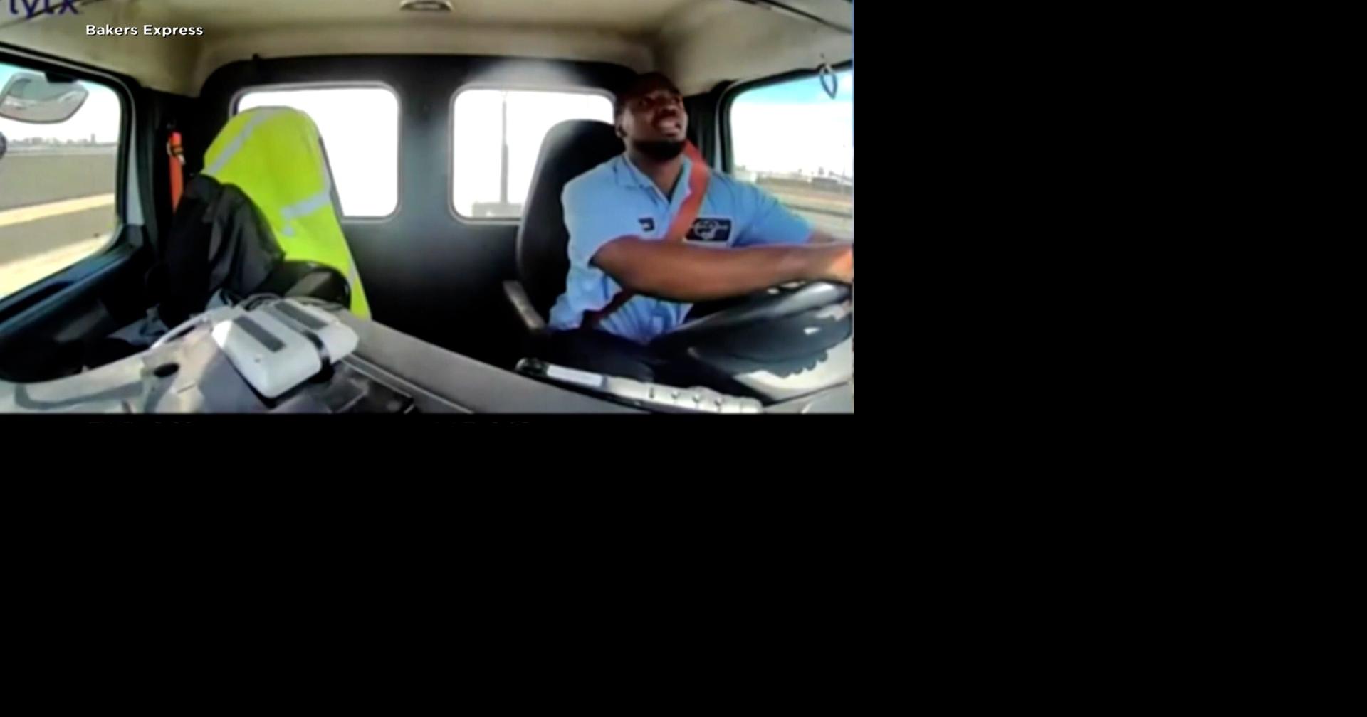 Dash cam captures United plane striking truck on busy turnpike