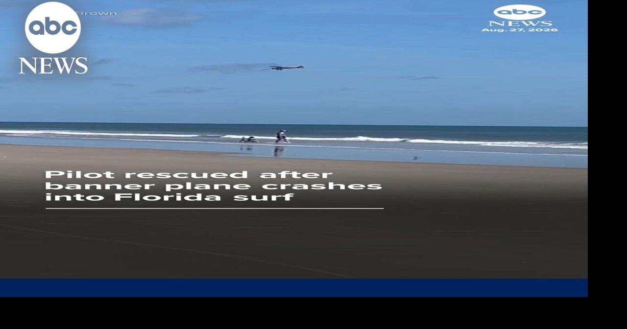 Pilot rescued after banner plane crashes into Florida surf