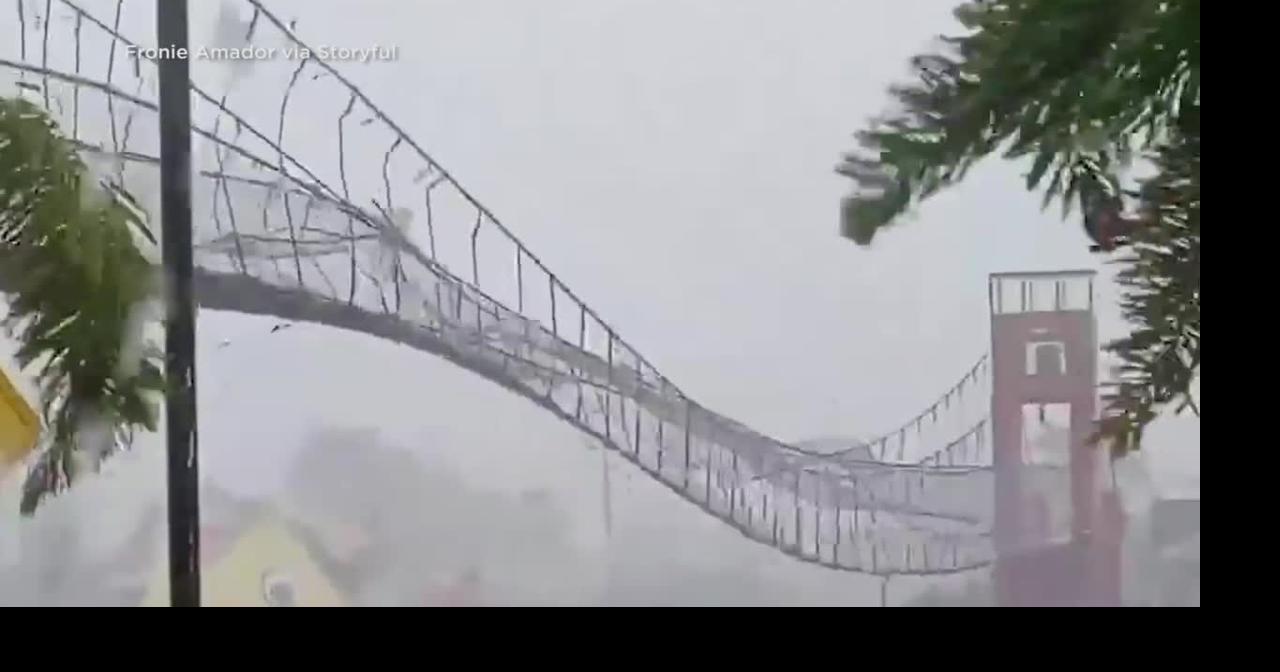 Dramatic video shows bridge twisting and bouncing in super typhoon ...
