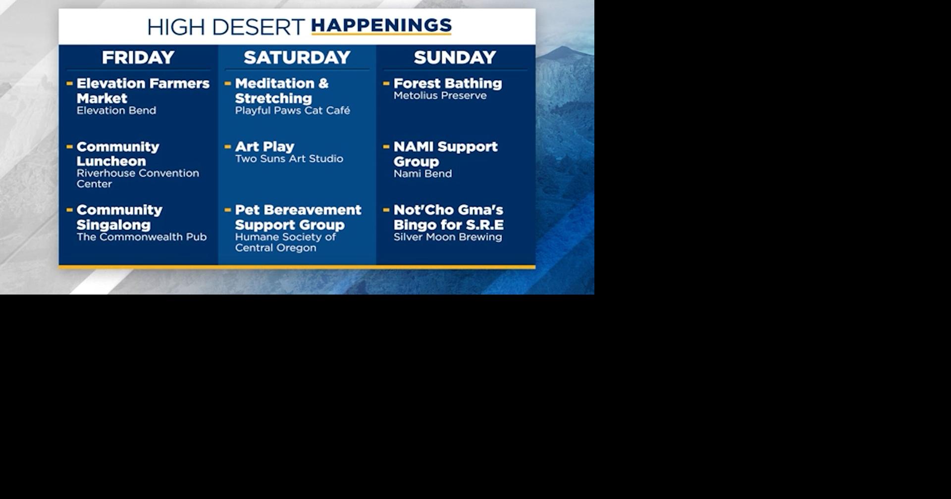 High Desert Happenings October 23 through 25 | Event Calendar ...