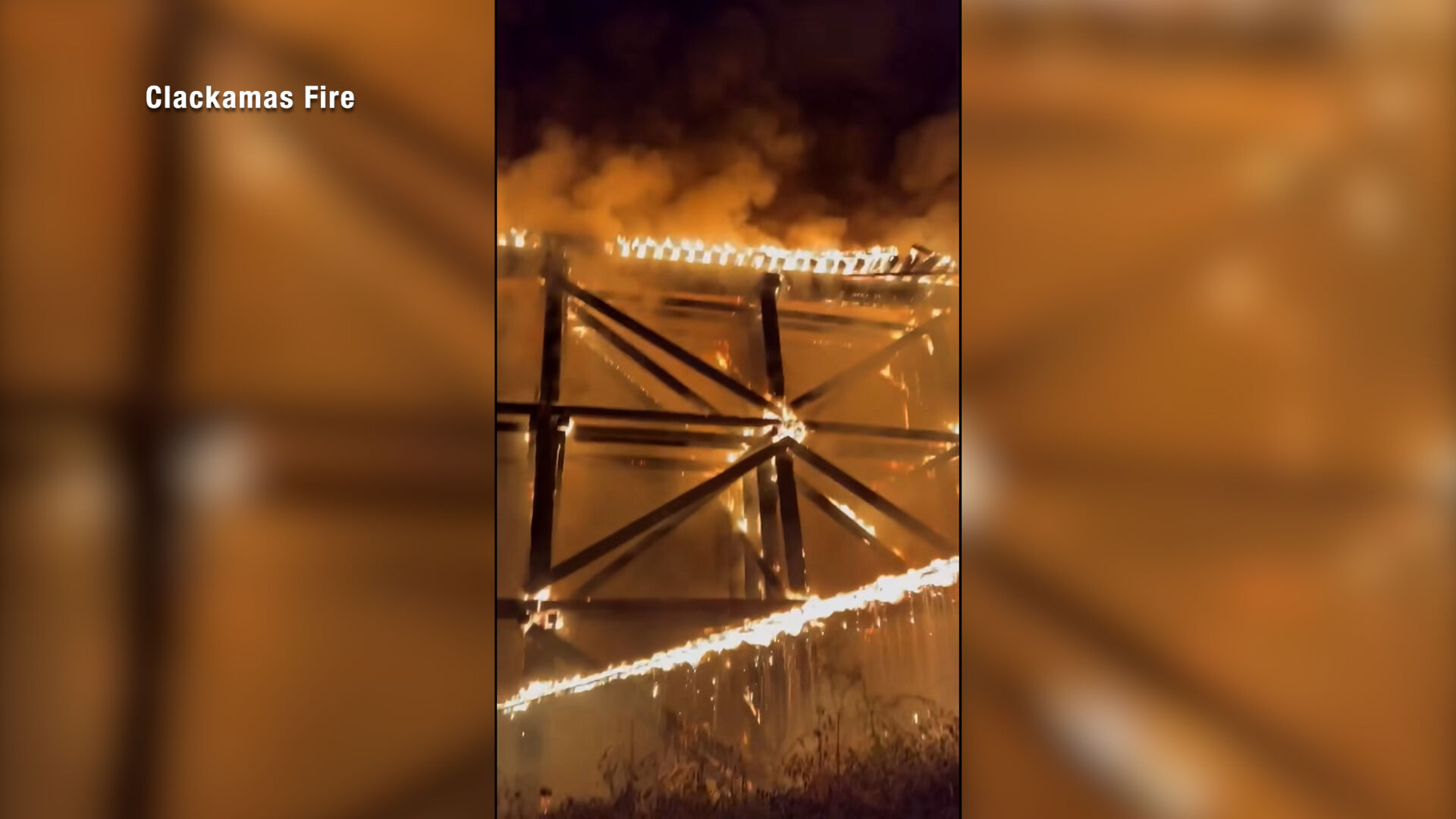Oregon train trestle catches fire, caught on video | Oregon