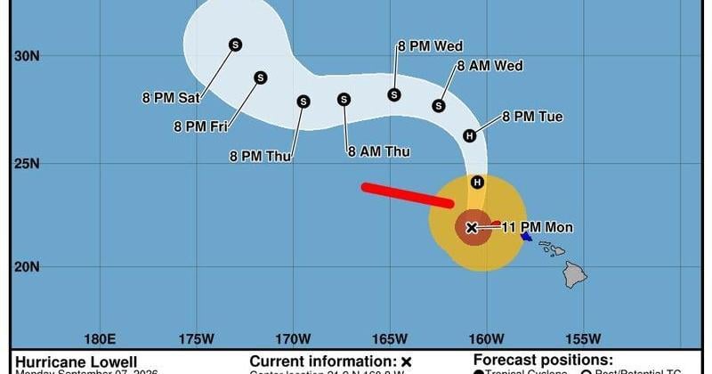 Hurricane Lowell passes near Hawaii, brings threats of rain, tornadoes