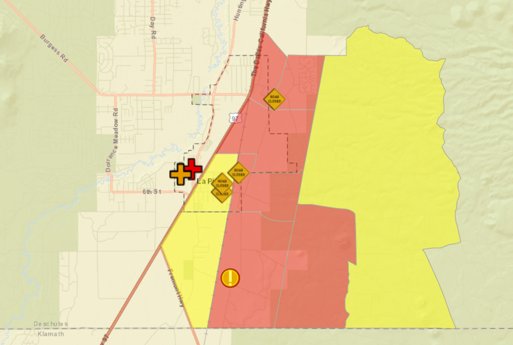 Evacuations issued in La Pine for Darlene 3 Fire, 1,100 homes in Level