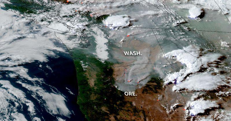 Washington, Oregon battles fast-moving wildfires. Maps track path ...