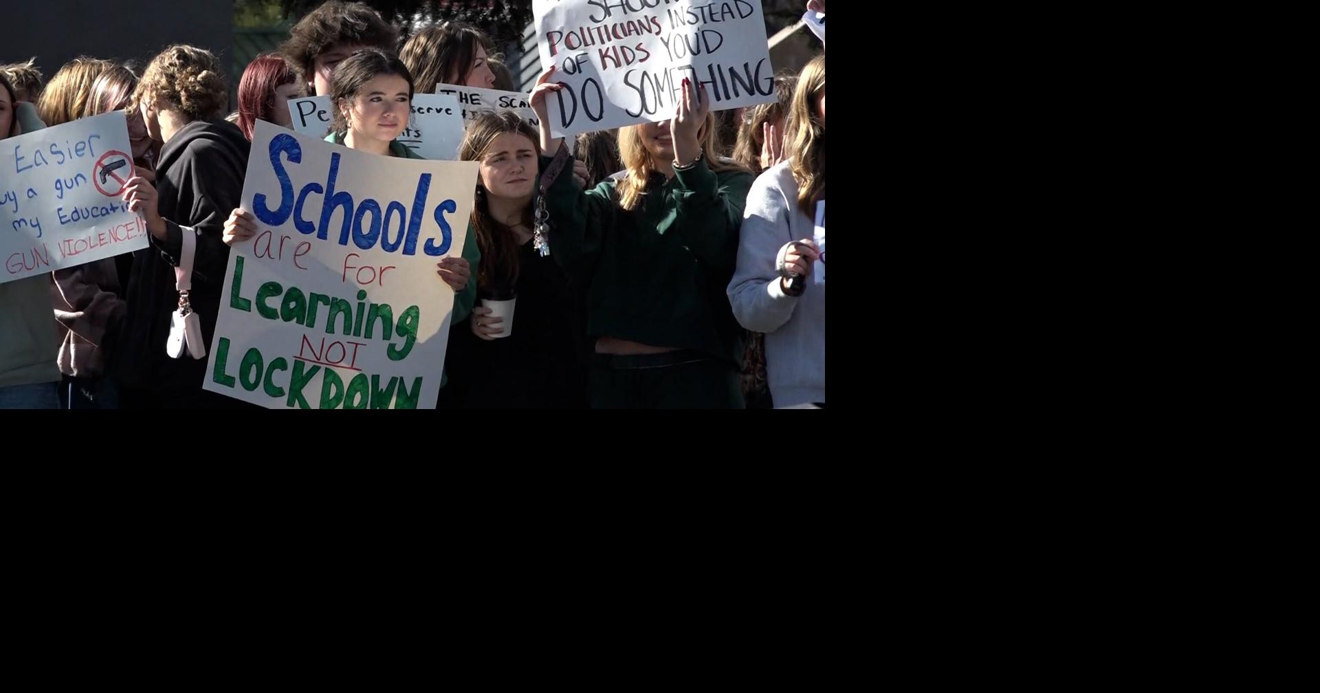 Bend students leave class, march downtown to demand end to gun violence