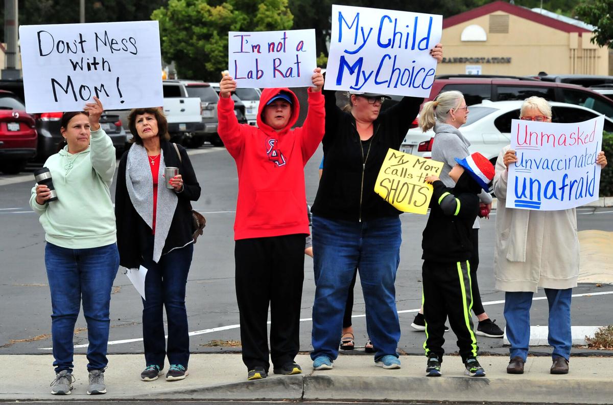 Three hundred Chino Valley Unified parents, students take part in statewide protest in opposition of state vaccine mandates in schools