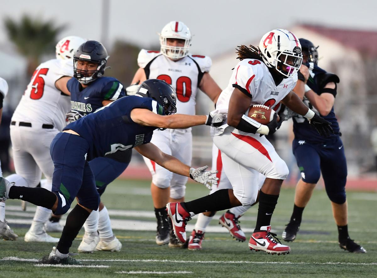 Ayala High football captures third straight 'Battle for the Bone' trophy with 42-0 win over Chino Hills (April 16, 2021)
