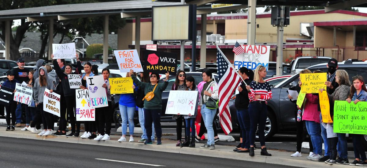 Three hundred Chino Valley Unified parents, students take part in statewide protest in opposition of state vaccine mandates in schools