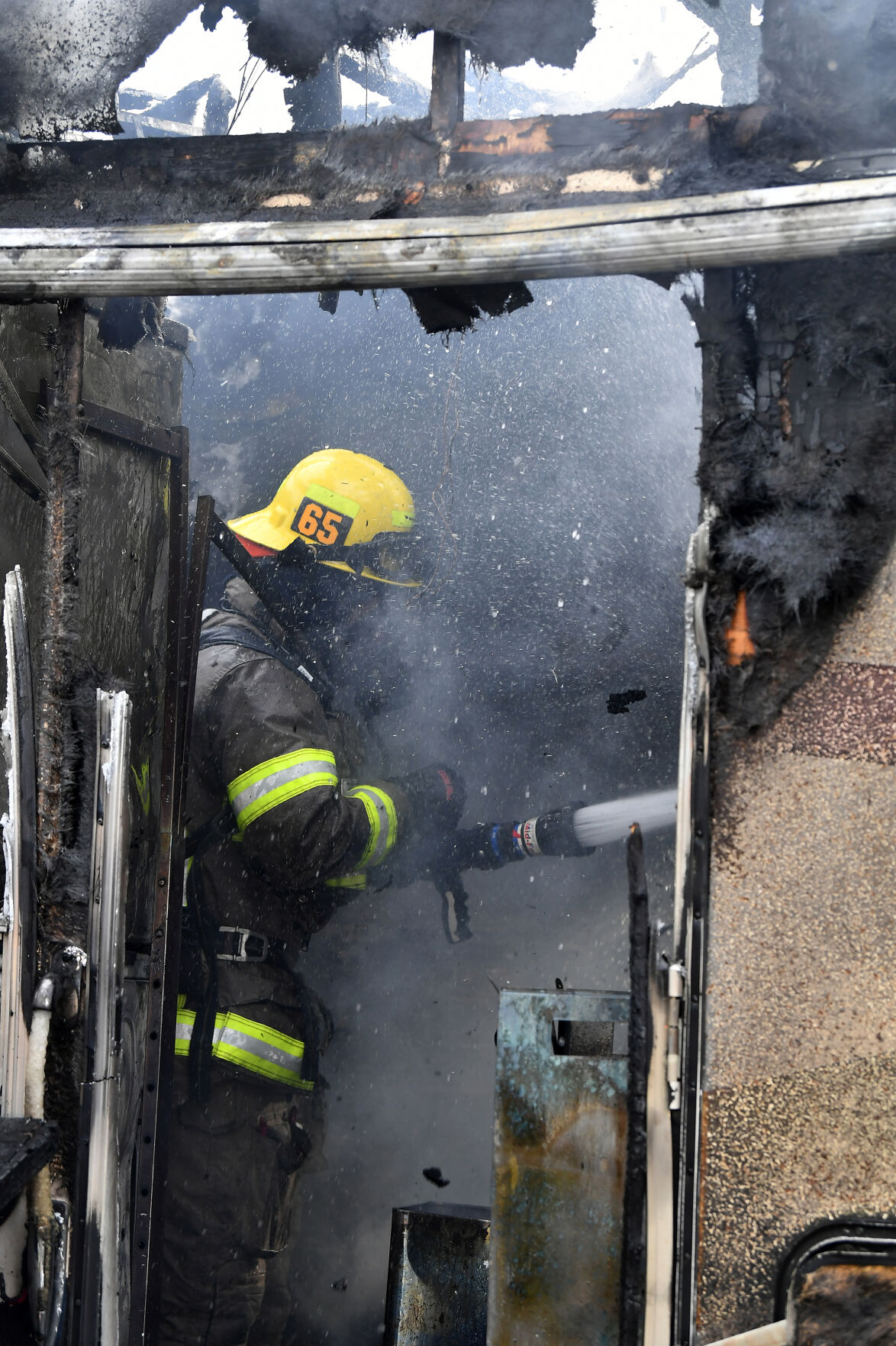 30-foot long trailer at mobile home park in Chino destroyed by fire Monday afternoon
