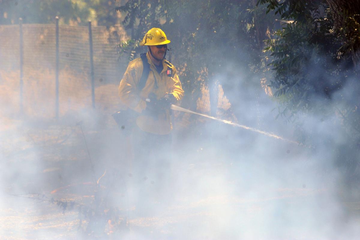 Brush fire scorches half-acre in open field near Riverside Terrace in Chino