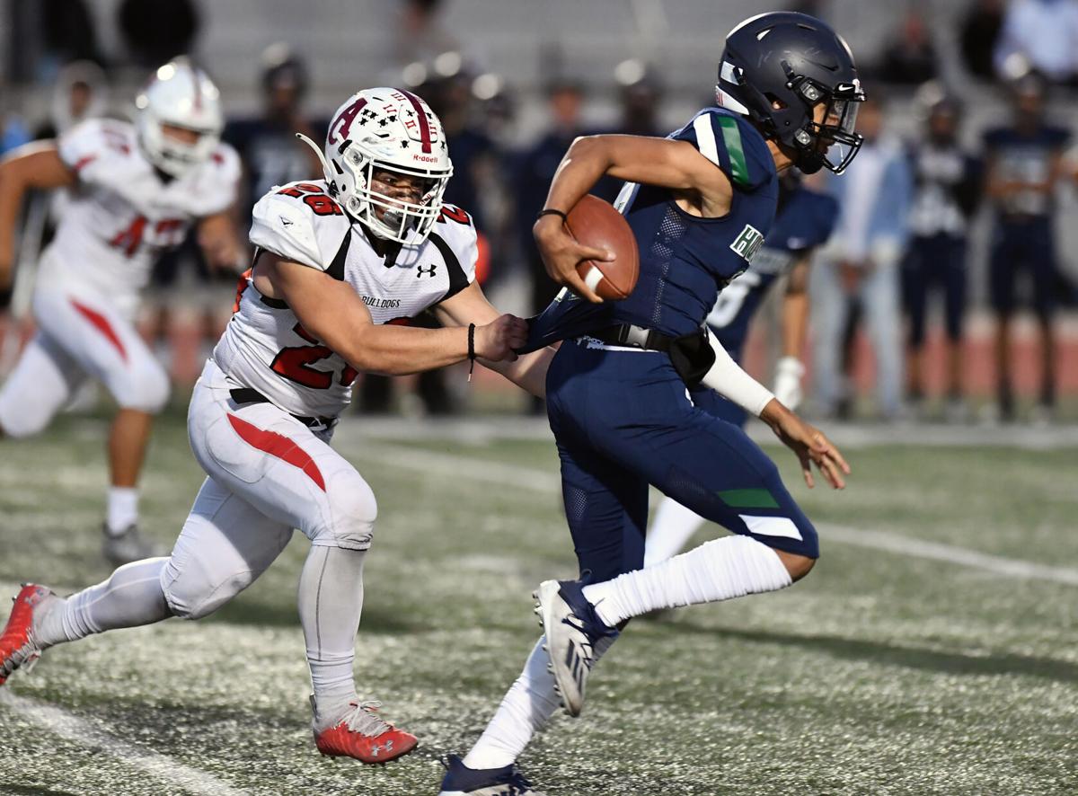 Ayala High football captures third straight 'Battle for the Bone' trophy with 42-0 win over Chino Hills (April 16, 2021)