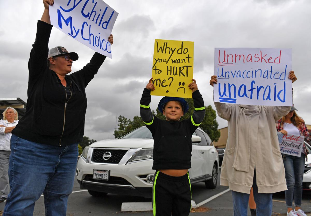 Three hundred Chino Valley Unified parents, students take part in statewide protest in opposition of state vaccine mandates in schools