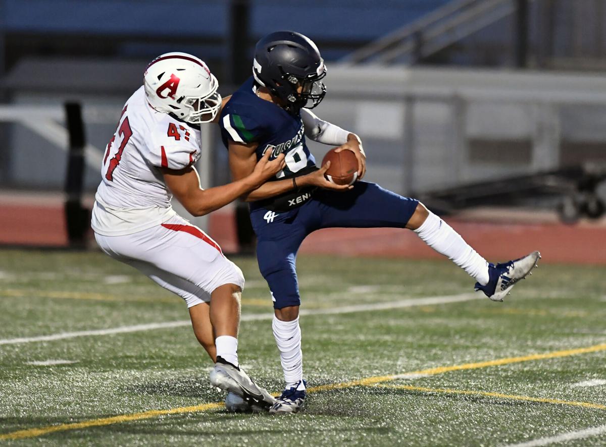 Ayala High football captures third straight 'Battle for the Bone' trophy with 42-0 win over Chino Hills (April 16, 2021)