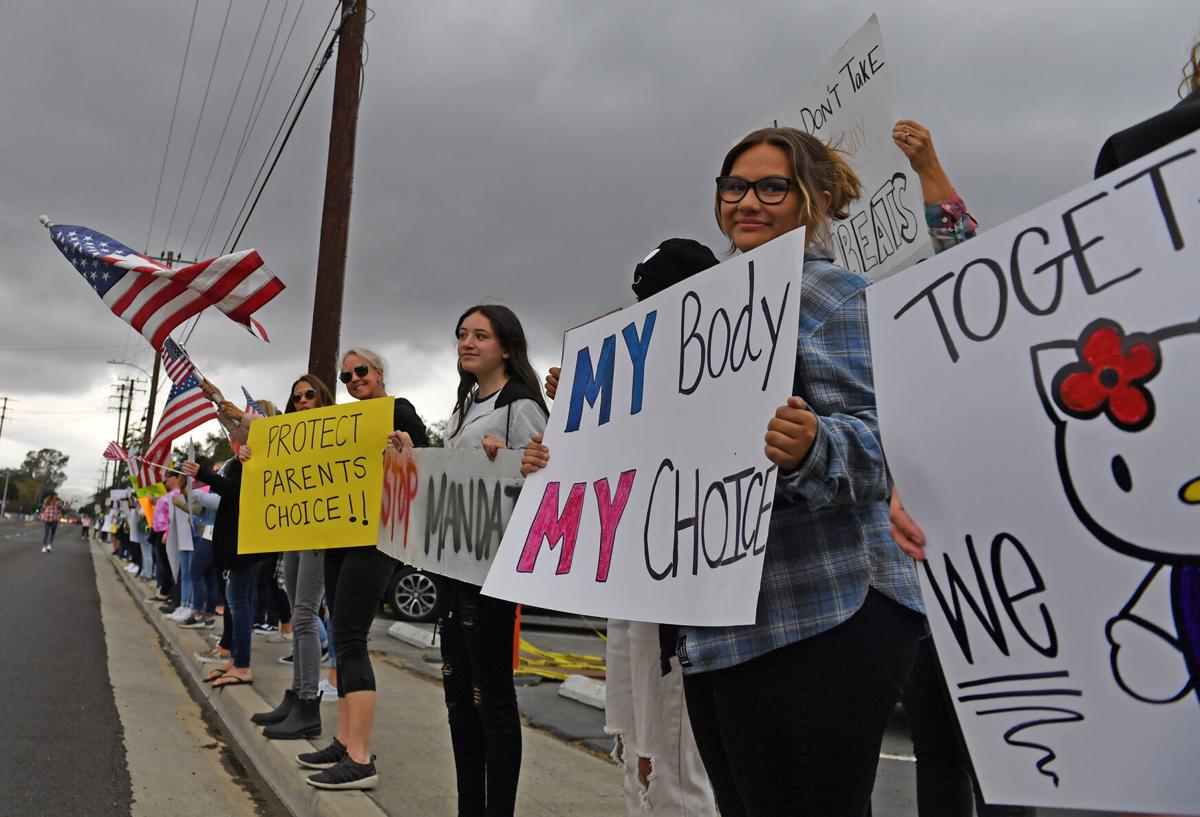 Three hundred Chino Valley Unified parents, students take part in statewide protest in opposition of state vaccine mandates in schools
