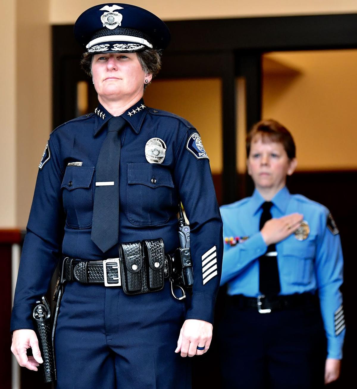 Chino Police Chief Karen Comstock retirement ceremony July 25, 2019