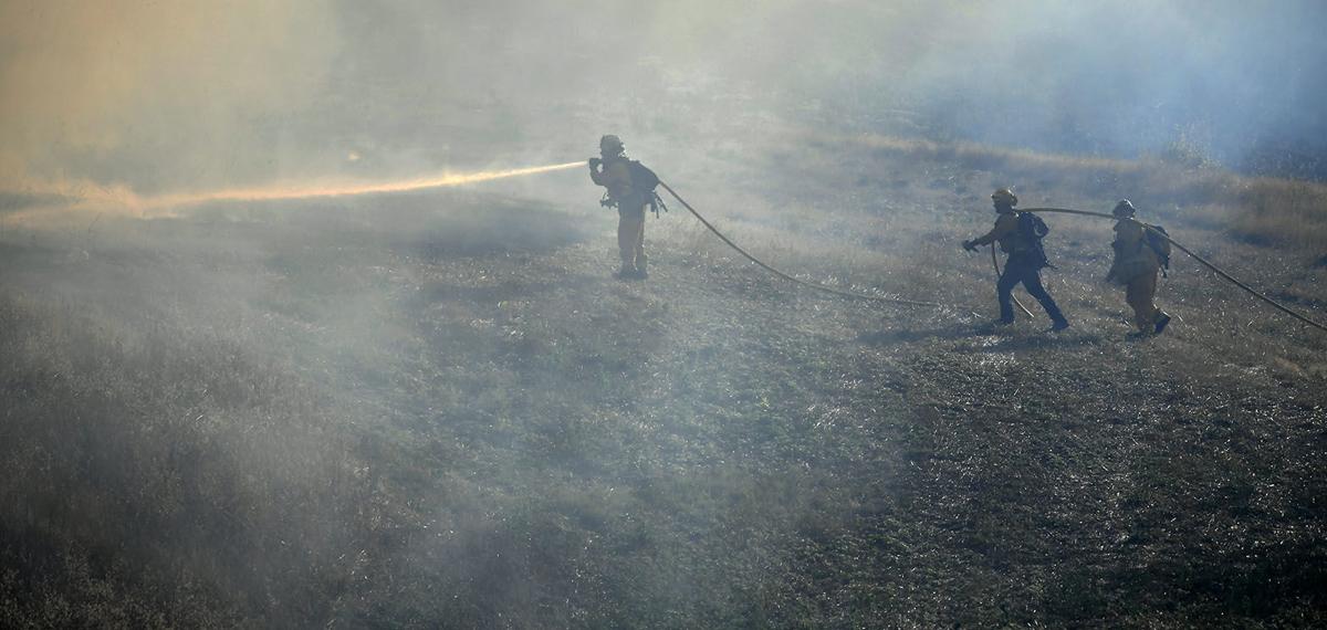 Five-acre brush fire burns along Butterfield Ranch Road in Chino Hills