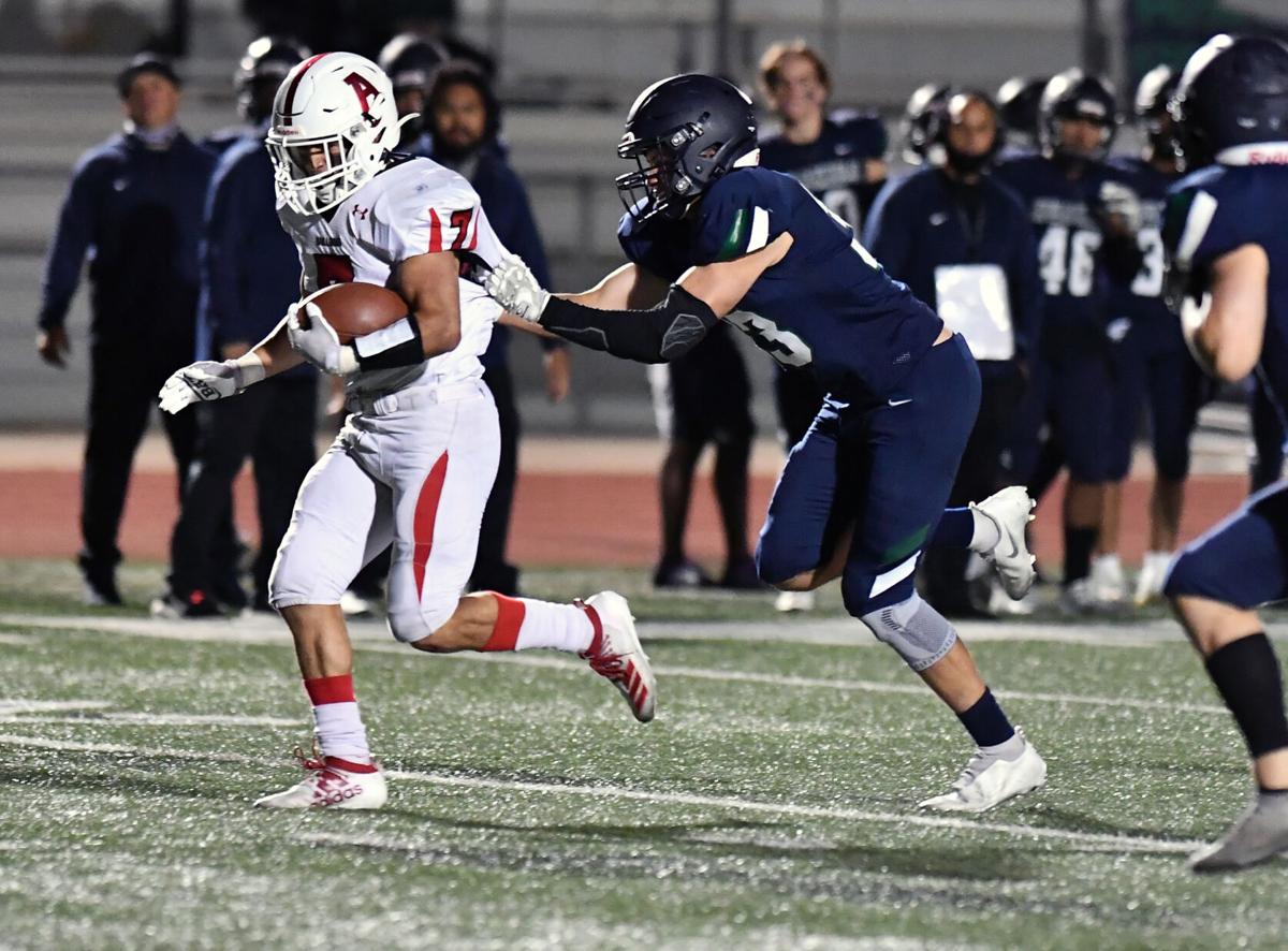 Ayala High football captures third straight 'Battle for the Bone' trophy with 42-0 win over Chino Hills (April 16, 2021)