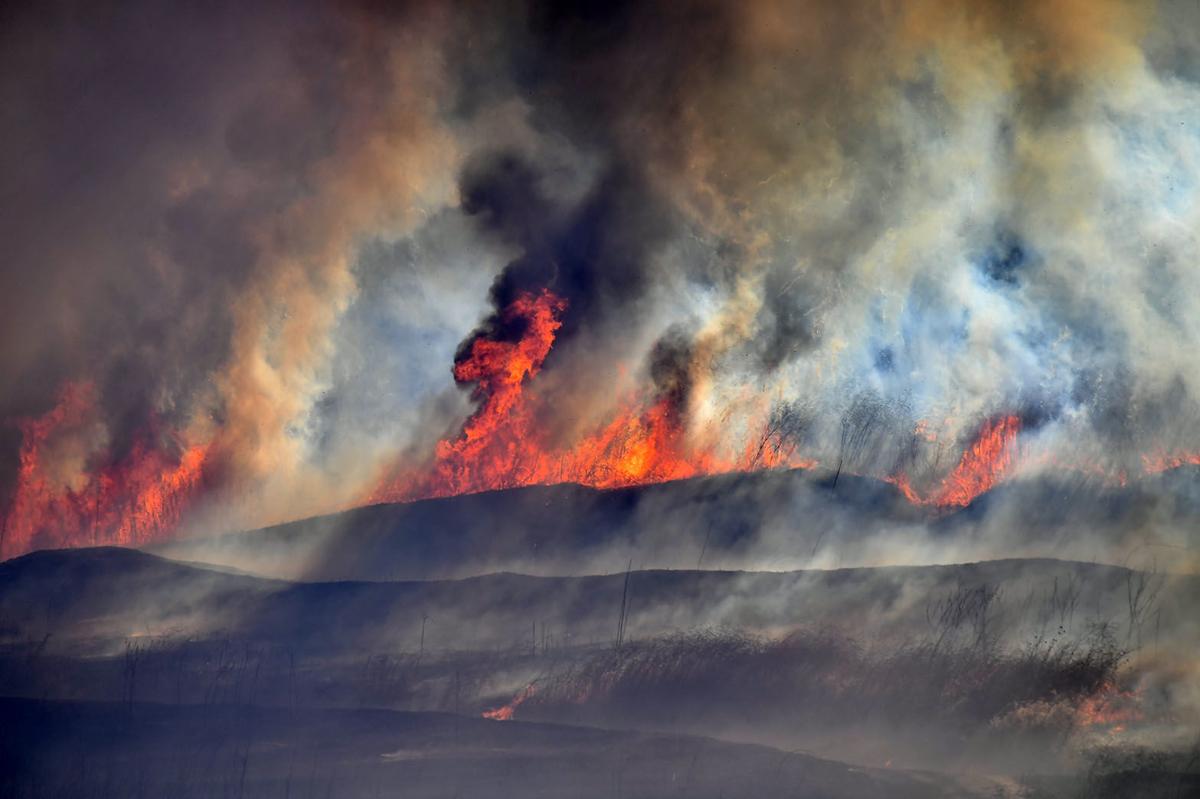 Five-acre brush fire burns along Butterfield Ranch Road in Chino Hills
