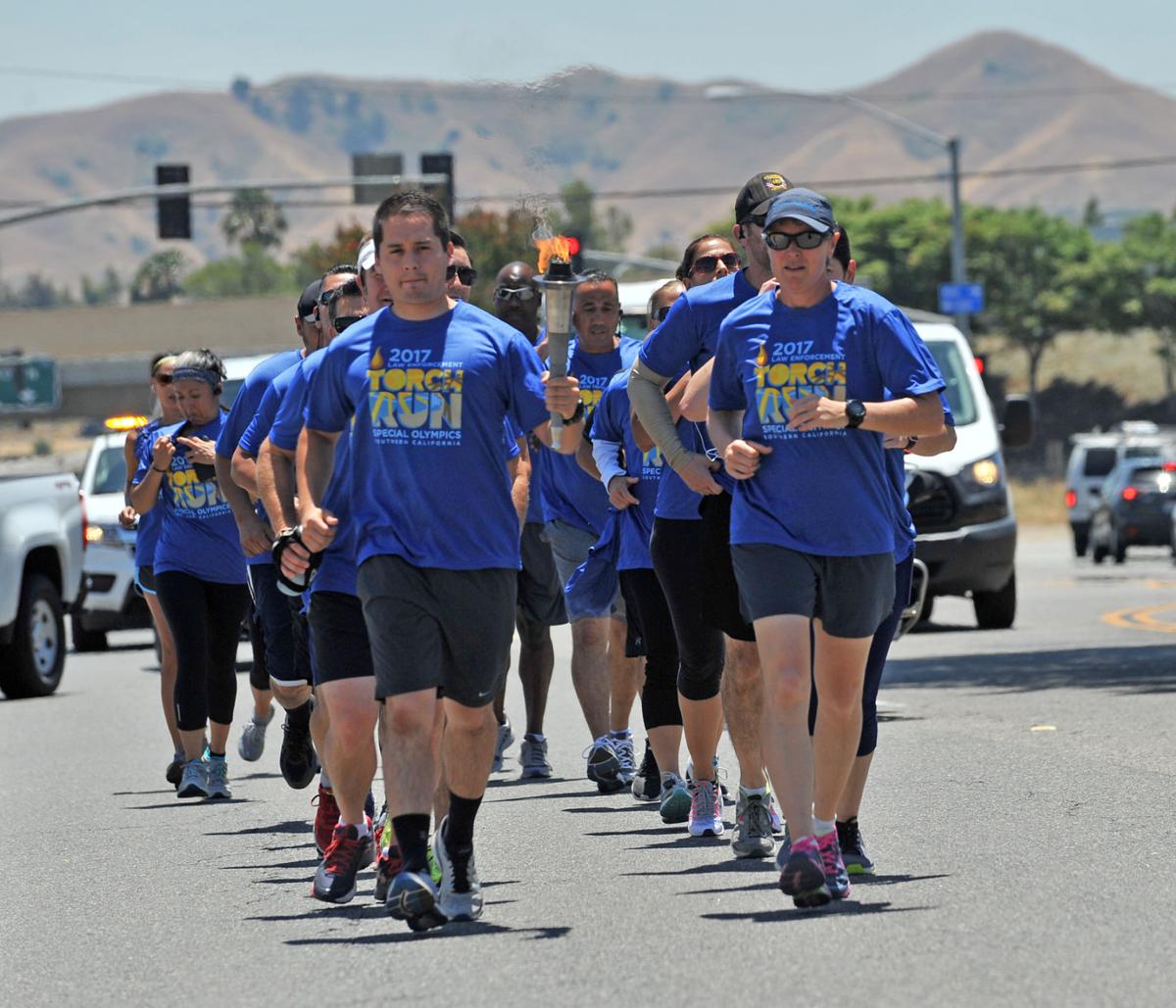 Chino, Chino Hills police participate in Special Olympics torch run